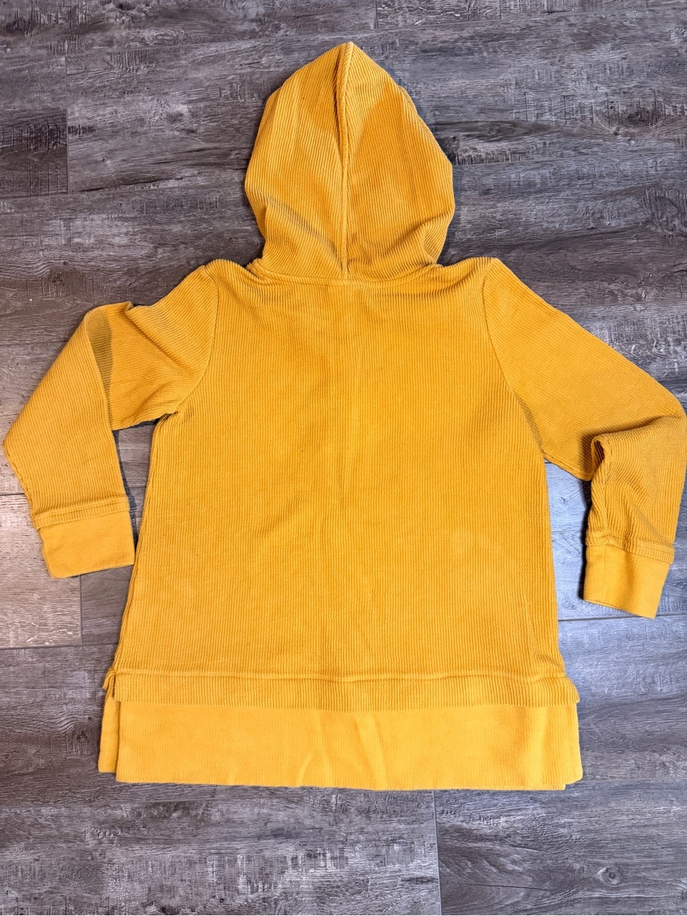 J. Jill Women's Yellow Solid Henley Hoodie Cotton Knit Pullover. Size S - Picture 4 of 5